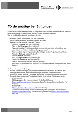 Förderantrag bei Stiftungen