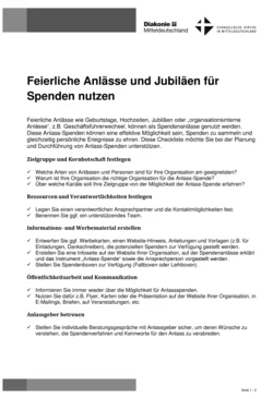 Feierliche Anlässe und Jubiläen für Spenden nutzen